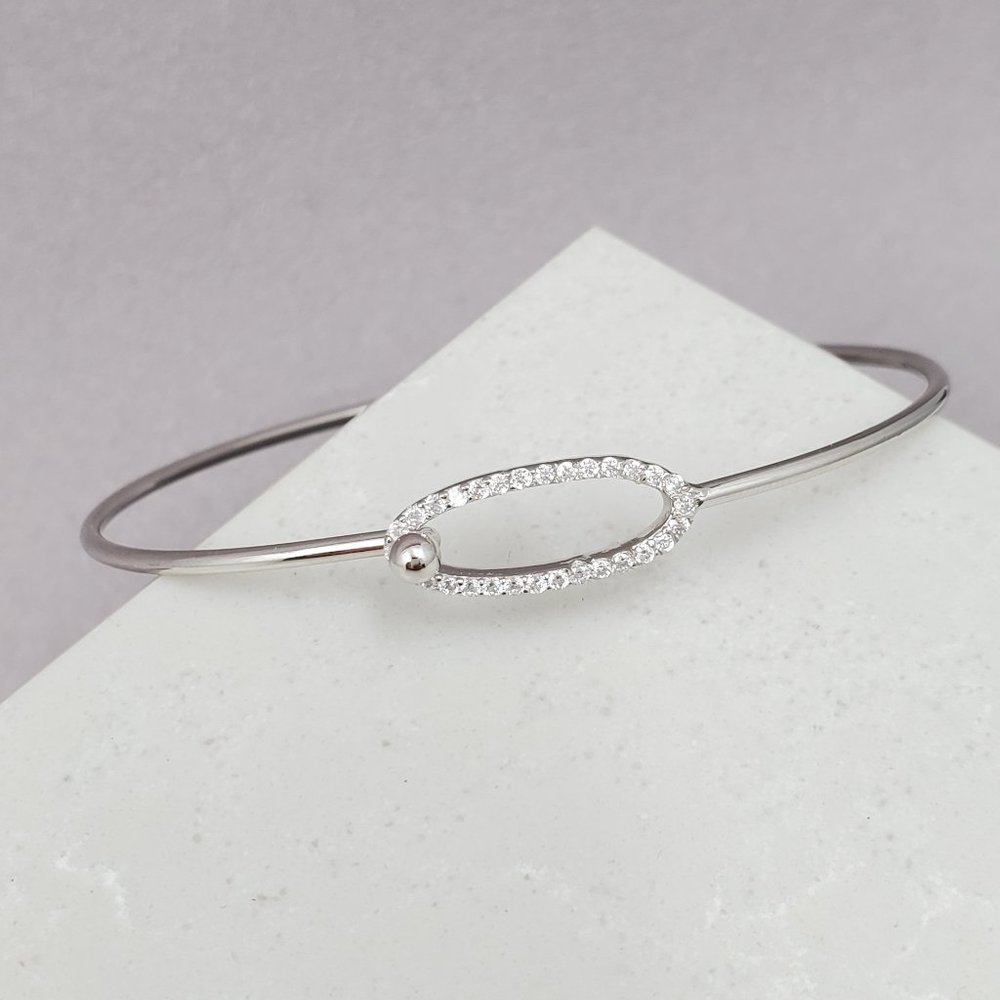 Bracelet with Hook Closure with CZ Charm